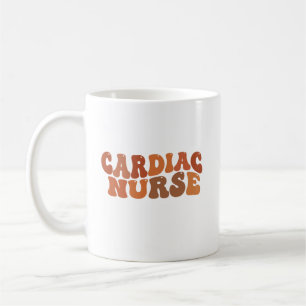 Personalisierte Herzkrankenschwester Retro-Typogra Kaffeetasse