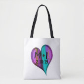 personalisierte Herzmonogramm-Tasche Tasche (Vorderseite)