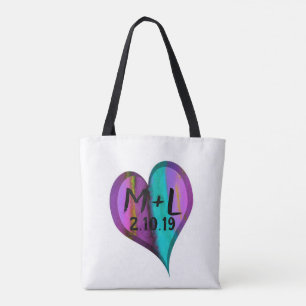 personalisierte Herzmonogramm-Tasche Tasche