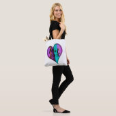 personalisierte Herzmonogramm-Tasche Tasche (Am Model)