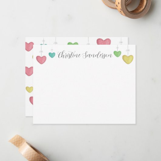 Personalisierte Herznotenkarte Mitteilungskarte (Vorderseite/Rückseite Beispiel)