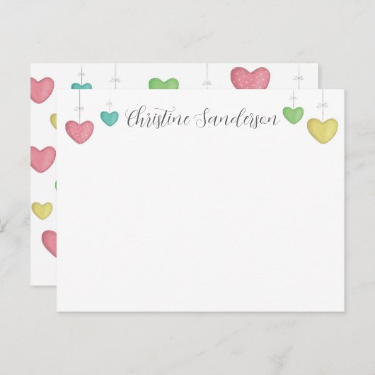 Personalisierte Herznotenkarte Mitteilungskarte (Vorne/Hinten)