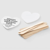 Personalisierte HERZWEISSWEISSE WEDDING-FANS (10) Fächer (Non-assembled)