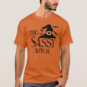 Personalisierte Hexe-Matching Halloween-Freund T-Shirt (Vorderseite)
