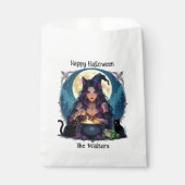 Personalisierte Hexe und Cauldron Halloween Geschenktütchen (Vorderseite)
