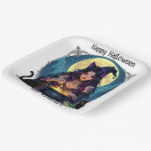 Personalisierte Hexe und Cauldron Halloween Pappteller (Gewinkelt)