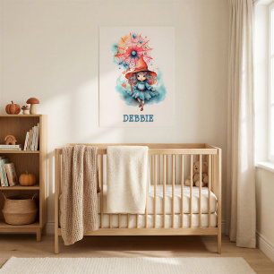 Personalisierte Hexen-Halloween-Kinder-Wandkunst Poster