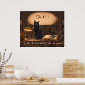 Personalisierte Hexenkatze und Bücher Gemütliche B Poster (Küche)