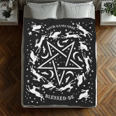 Personalisierte Hexerei Hare Pentagram Gothic Fleecedecke