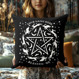 Personalisierte Hexerei Hare Pentagram Gothic Kissen