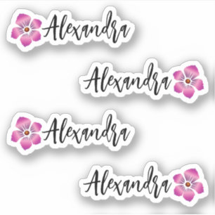 Personalisierte Hibiskus-Namen-Etiketten (Set von  Aufkleber