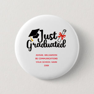 Personalisierte High School College Abschlussfeier Button
