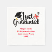 Personalisierte High School Uni Red Black Napkins Serviette (Vorderseite)