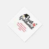 Personalisierte High School Uni Red Black Napkins Serviette (Ecke)
