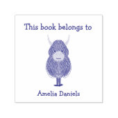 Personalisierte Highland Cow Dieses Buch gehört Permastempel (Design)