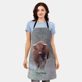 Personalisierte Highland Cow Schürze (Getragen)