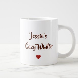 Personalisierte Highland-Kuh Kuschel-Winter Jumbo-Tasse