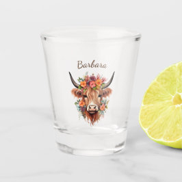 Personalisierte Highland-Kuh Schnapsglas