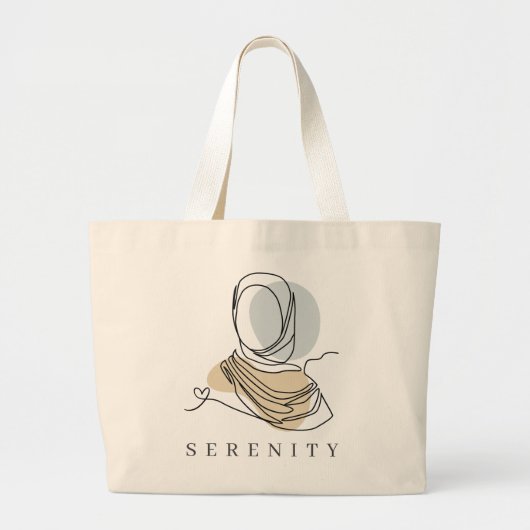 Personalisierte Hijab-Linienkunst-Tasche | World H Jumbo Stoffbeutel (Vorne)