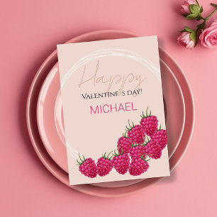 Personalisierte Himbeeren Aquarell-Illustration Karte