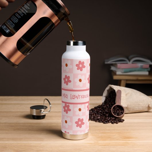 Personalisierte hintere Blume Trinkflasche (Kaffee)