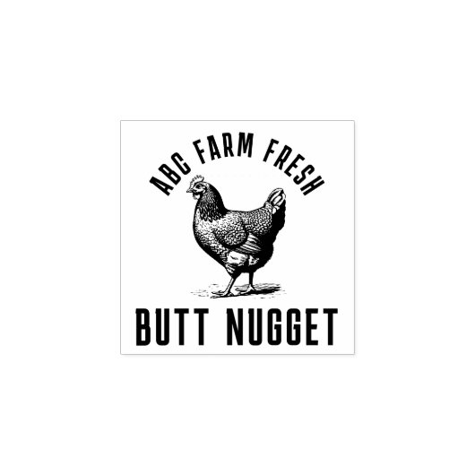 Personalisierte Hintern Nugget Ei Briefmarke Gummistempel (Prägung)