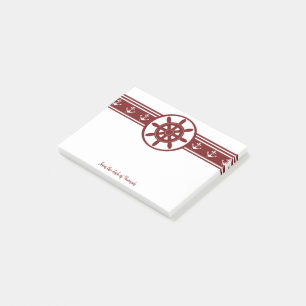 Personalisierte Hinweise auf Red Ships Wheels Post-it Klebezettel