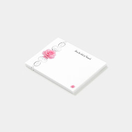 Personalisierte Hinweise Rosa Rose Post-it Klebezettel