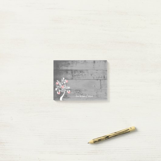 Personalisierte Hinweise zu Rosa Herzklopfen Post-it Klebezettel (Auf Schreibtisch)