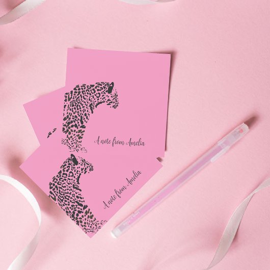 Personalisierte Hinweise zu Rosa Jaguar Post-it Klebezettel