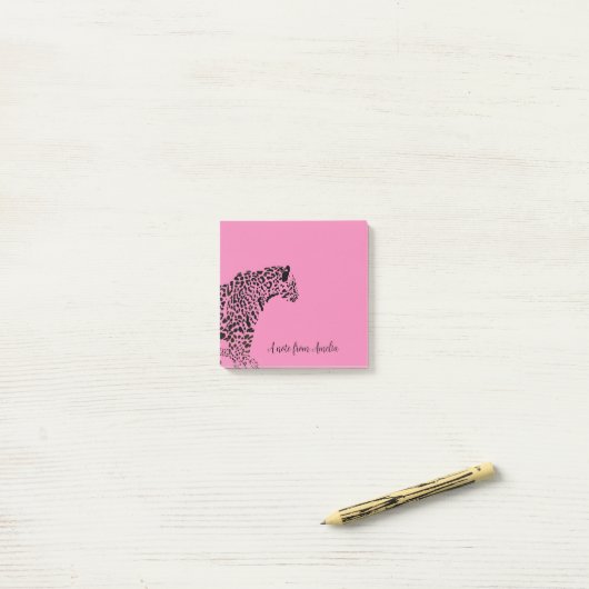 Personalisierte Hinweise zu Rosa Jaguar Post-it Klebezettel (Auf Schreibtisch)
