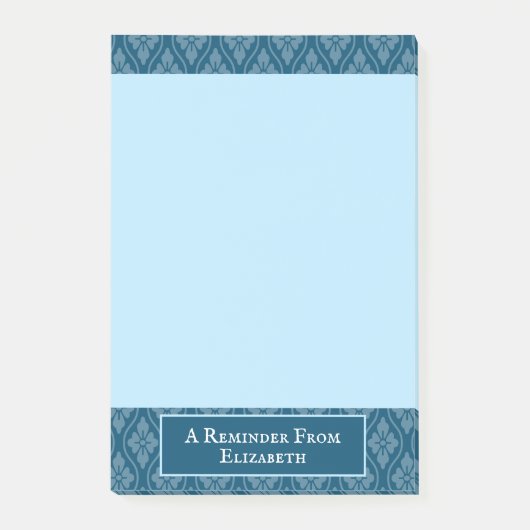 Personalisierte Hinweise zum Blue Japanisch Scroll Post-it Klebezettel (Vorderseite)