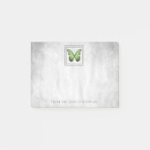 Personalisierte Hinweise zum grünen Schmetterling Post-it Klebezettel (Vorderseite)