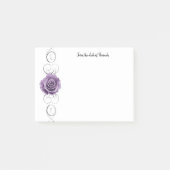 Personalisierte Hinweise zur lila Rose Post-it Klebezettel (Vorderseite)