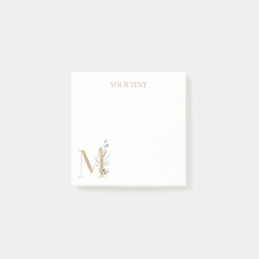 Personalisierte Hinweise zur Monogramm Post-it Klebezettel (Vorderseite)