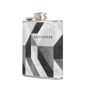 Personalisierte Hip-Flasche mit moderner Geometrie Flachmann (Links)