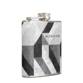Personalisierte Hip-Flasche mit moderner Geometrie Flachmann (Rechts)