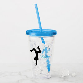 Personalisierte HipHop Dance Silhouette Tumbler Acryltrinkbecher