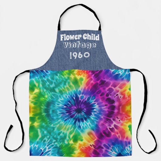 Personalisierte Hippie-Gefärbte Krawatte-Multimedi Schürze (Vorderseite)