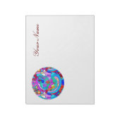 personalisierte Hippie Groovy Liebe Notizblock (Rotiert)