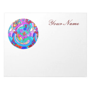 personalisierte Hippie Groovy Liebe Notizblock