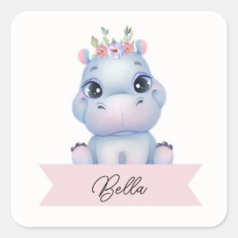 Personalisierte Hippie Quadratischer Aufkleber