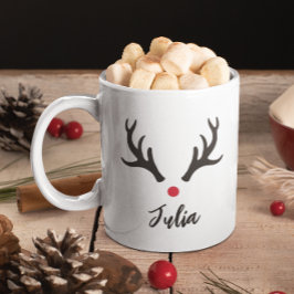 Personalisierte Hirschantler Weihnachten Kaffeetasse