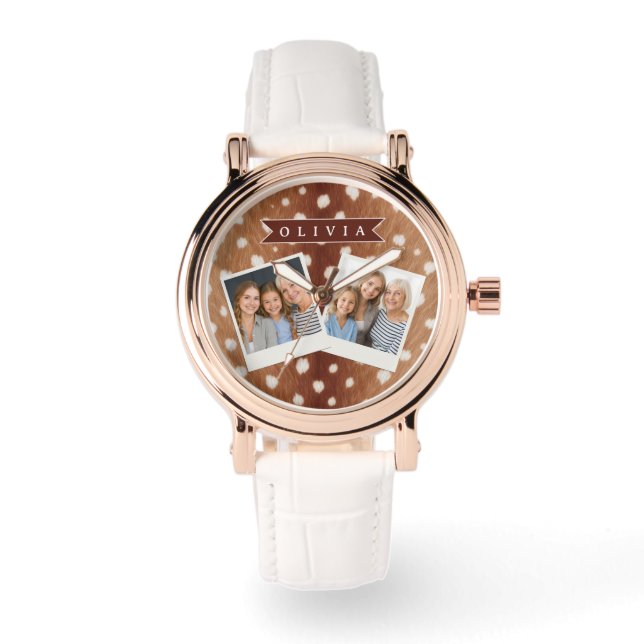 Personalisierte Hirschdruck-Geschenke mit neutrale Armbanduhr (Vorderseite)