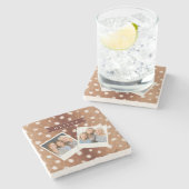 Personalisierte Hirschdruck-Geschenke mit neutrale Steinuntersetzer (Seitenansicht)