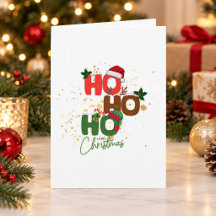 Personalisierte Ho Ho Ho Foto Weihnachts-Klapkarte