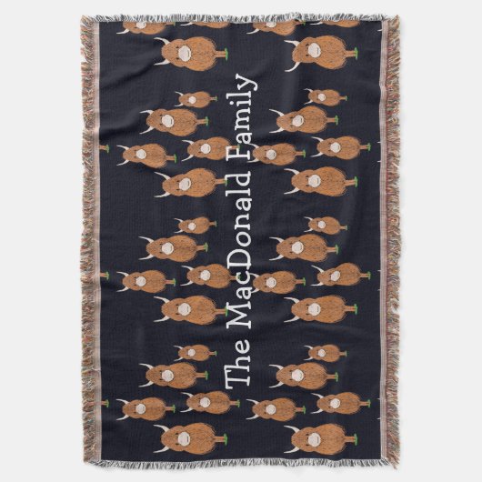 Personalisierte Hochlandkuh Decke (Vorderseite Vertikal)