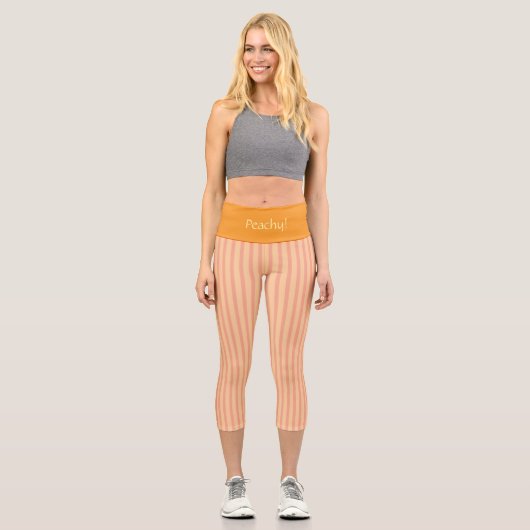 PERSONALISIERTE HOCHWARTIGE KAPRI-PANTS - "PEACHY" CAPRI LEGGINGS (Vorderseite)