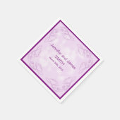 Personalisierte Hochzeit Abstrakter Swirl Lila Serviette (Ecke)