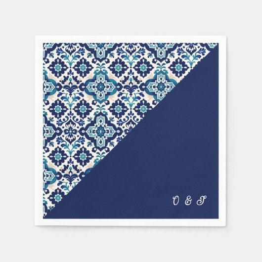 Personalisierte Hochzeit am blauen Mittelmeer Serviette (Vorderseite)